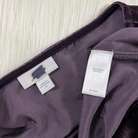 J. Jill Size Medium Fig Velvet‎ Silk Blend Long Sleeve Top - Picture 6 of 8
